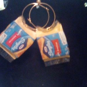 Hand made Kraft cheese earrings
